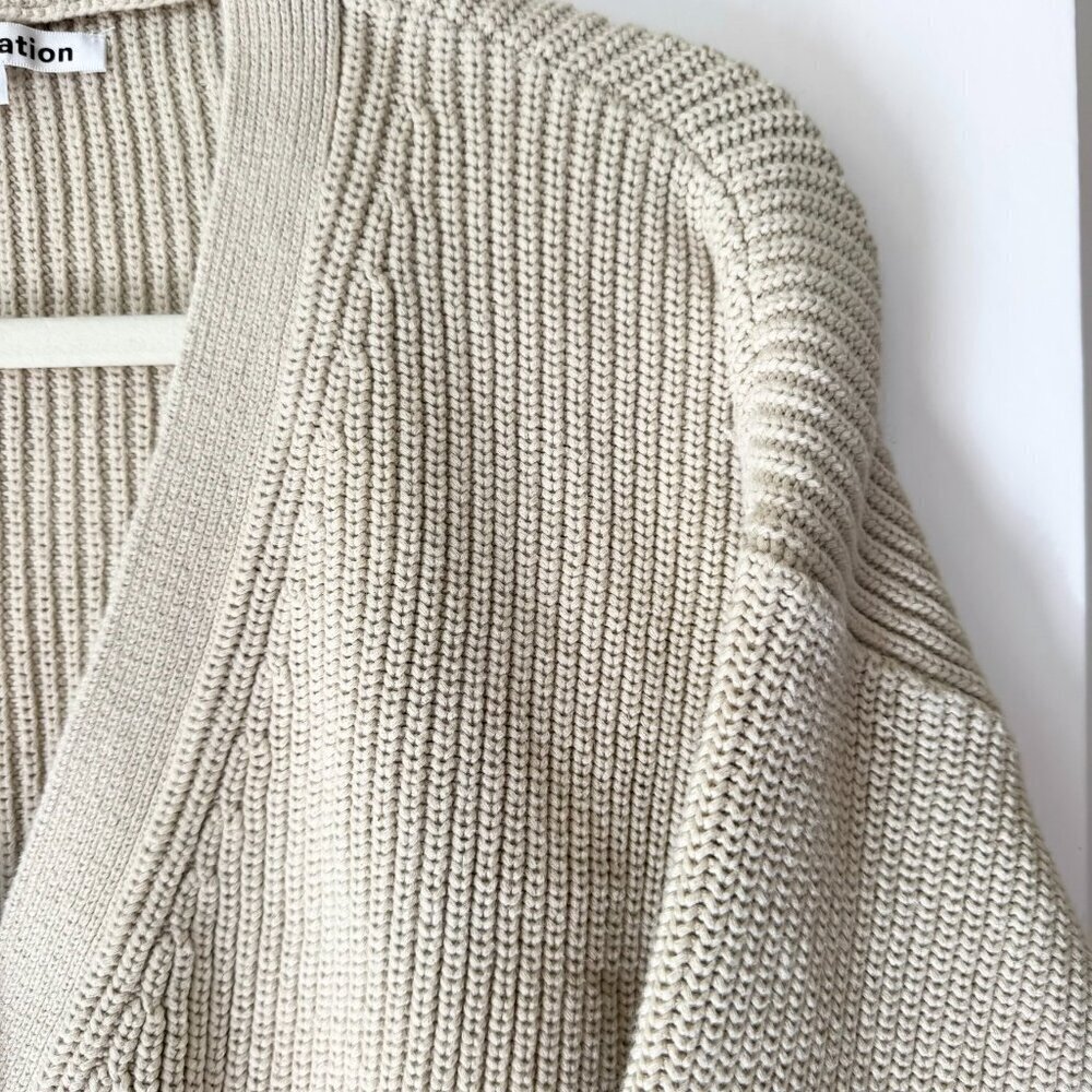 Reformation Jessa Cardigan Sweater 100% Cotton Cream Large - Picture 5 of 11